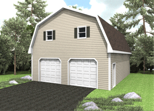 Hammond Lumber Company's Highlander Garage Package 28' x 36' Garage with Living Space