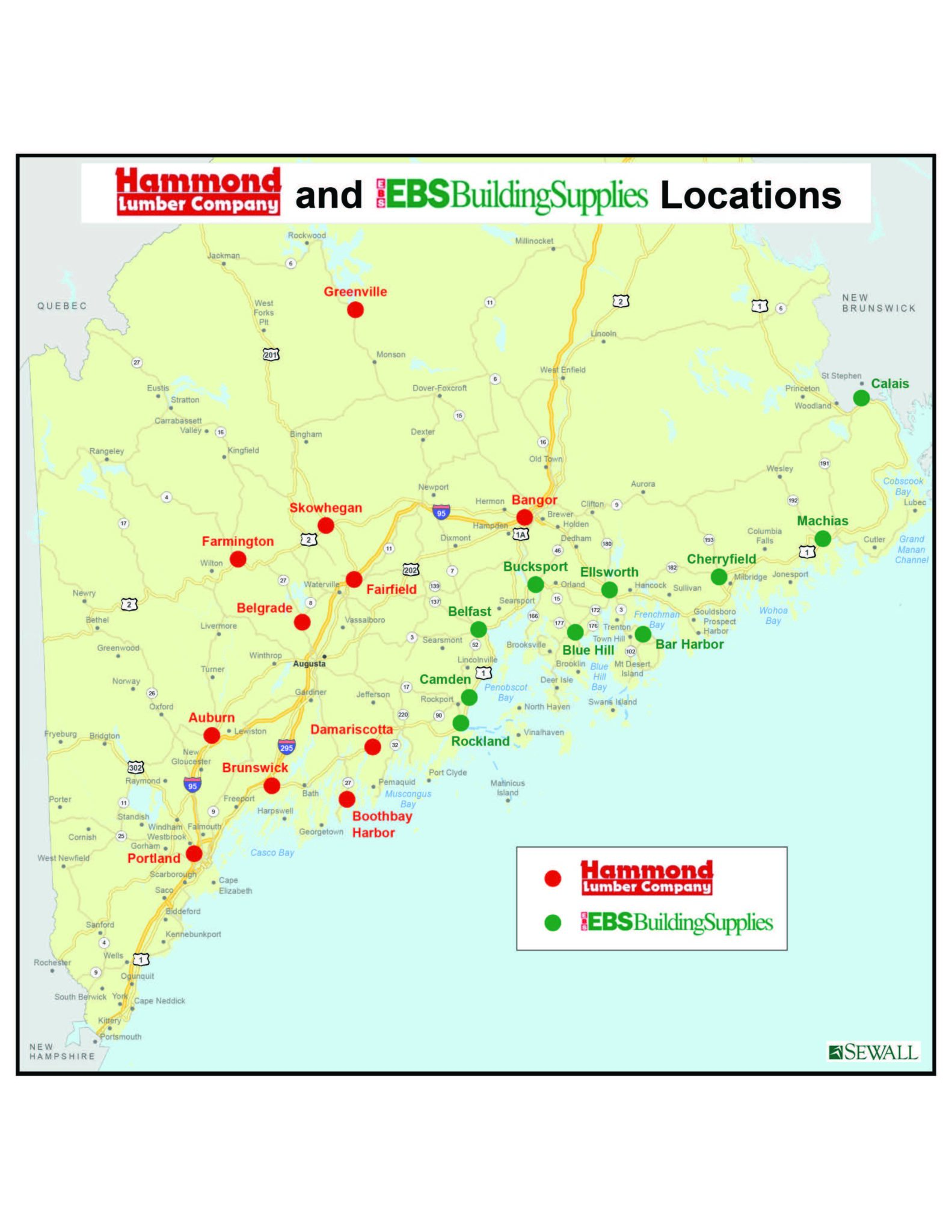 Hammond Lumber EBS Store Map Maine