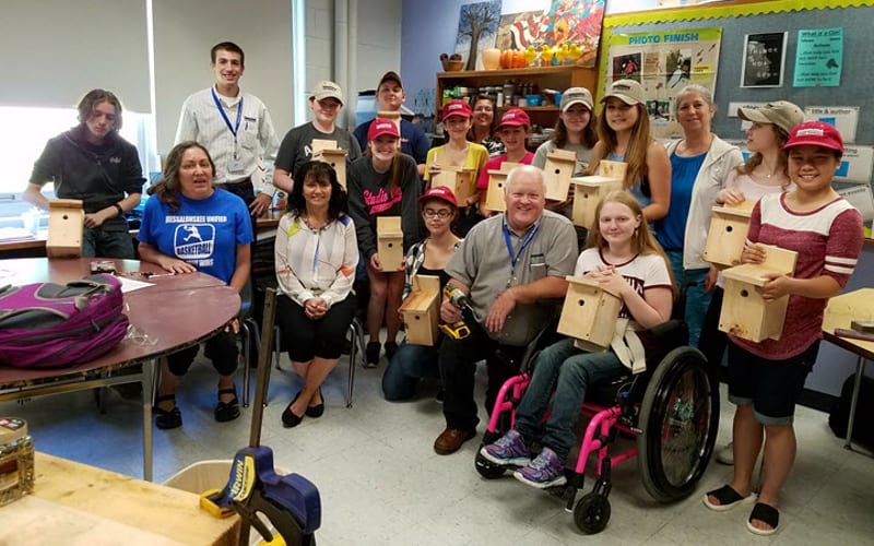 Hammond Lumber Company Messalonskee High School Bird House Workshop