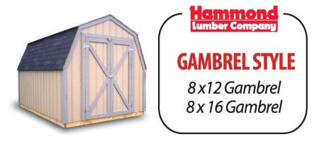 Storage Shed Storage Building Gambrel Hammond Lumber Company, 8'x12', 8'x16'. 