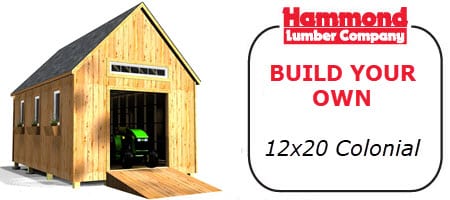 Hammond Lumber Build Your Own 12'x20' Colonial storage shed or storage building