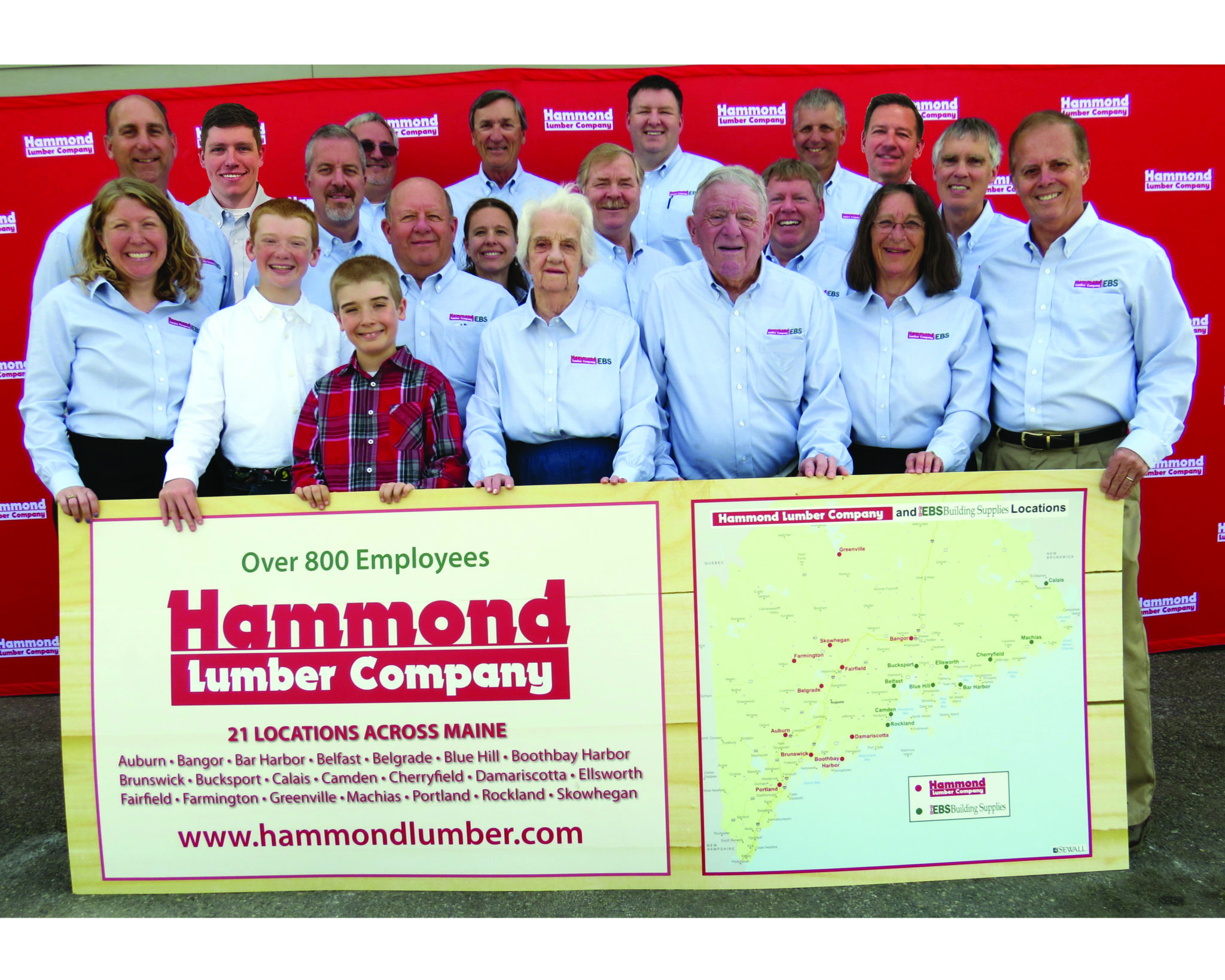 The Hammond family with Hammond Lumber staff and former Shareholders of EBS.