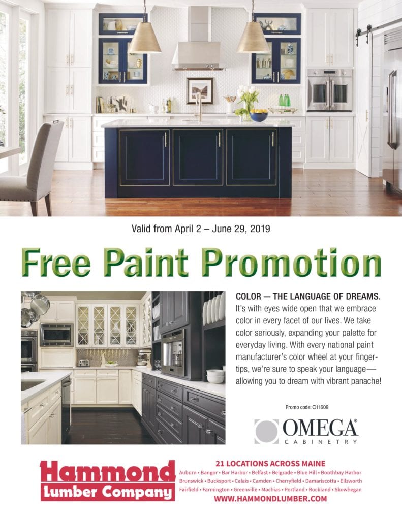 Omega Cabinetry Free Paint Promotion - Hammond Lumber Company
