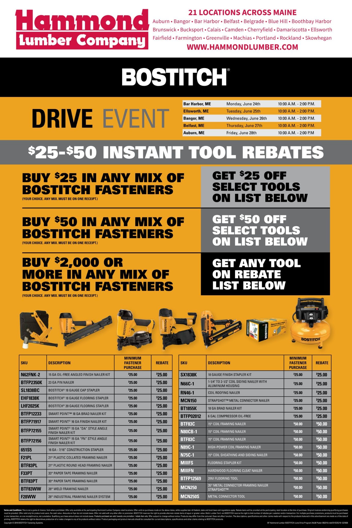 Bostitch Tool Drive Event Hammond Lumber Company