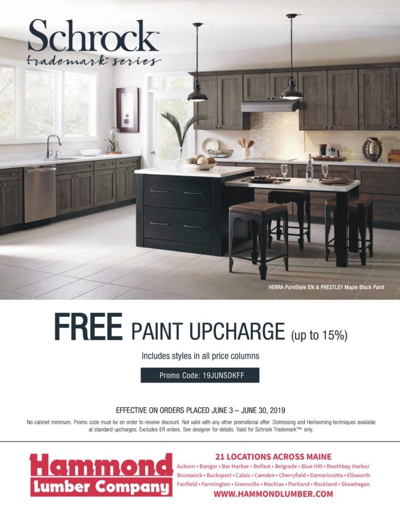 Free Paint Upcharge On Schrock Trademark Series Cabinetry