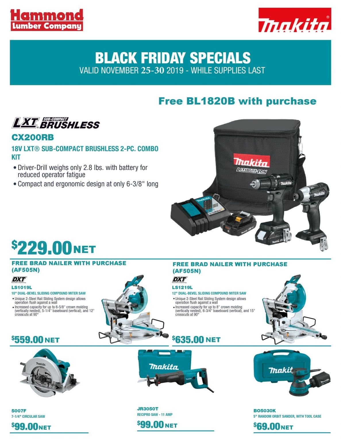 Makita Black Friday Deals Hammond Lumber Company