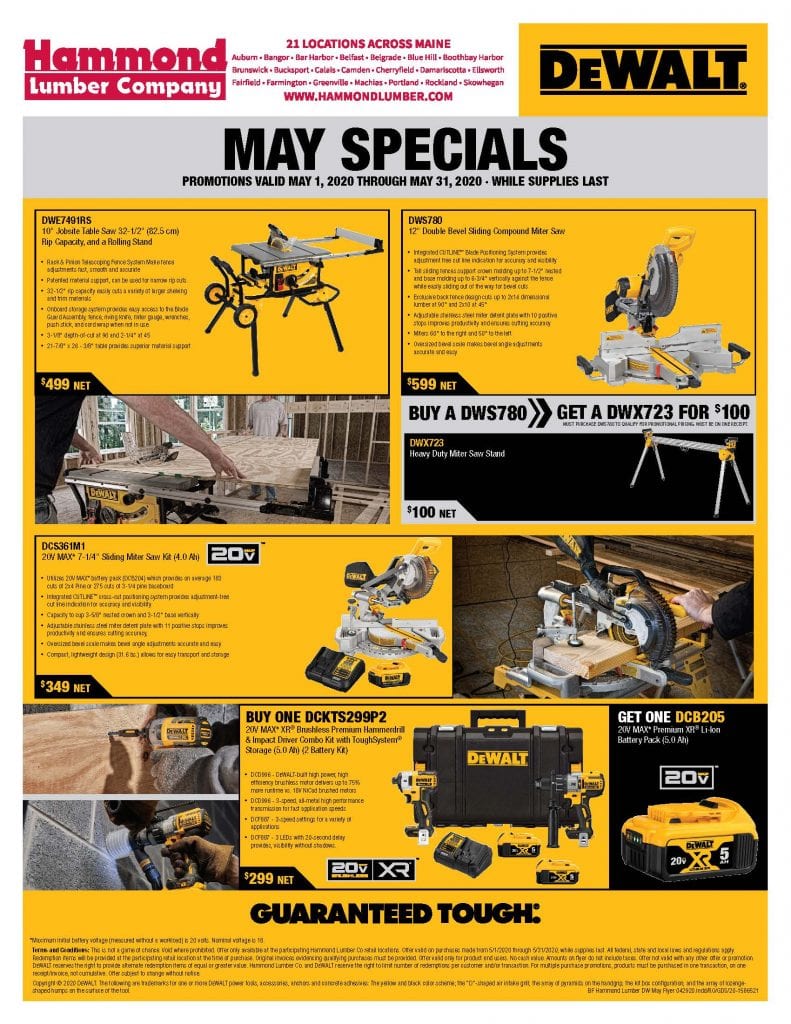 DEWALT May Tool Specials Hammond Lumber Company