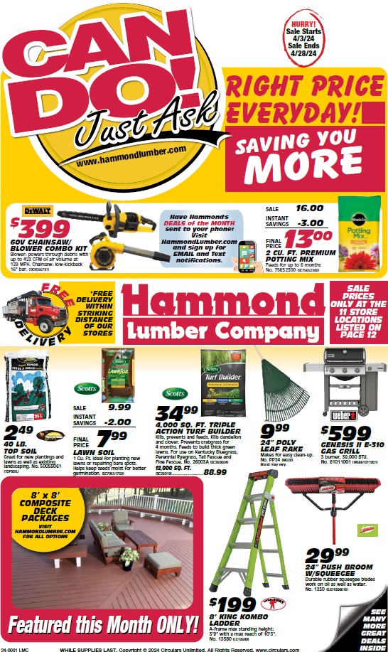 Deals Of The Month Hammond Lumber Company